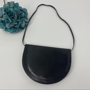 Vintage Appagallo black leather shoulder bag/clutch